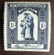 Great Britain 1897 1s Hospital Fund Charity Stamp MH - Cinderellas