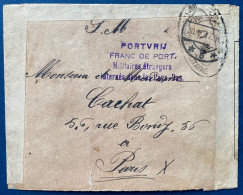 Lettre 1917 " PORTVRIJ Franc De Port Militaires Etrangers Internés Dans Les Pays-Bas " 2 Censures Francaise Pour PARIS - Postal History