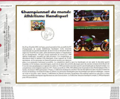 (Réf : B 050) DOCUMENT PHILATÉLIQUE SPORT CHAMPIONNATS DU MONDE ATHLÉTISME HANDISPORT - Sport Voor Mindervaliden