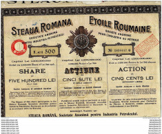 (C874)  VIEUX PAPIERS ACTIONS & TITRES - STEAUA ROMANA ETOILE ROUMAINE - Erdöl