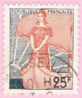 France, N° 1216 Obl. - Marianne à La Nef - 1959-1960 Maríanne à La Nef