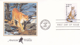 États-Unis FDC 1987 1724 Fauves Puma - 1981-1990