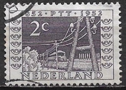 Plaatfout Paarse Vlek Rechtsboven In 1952 Jubileumzegels 100 Jaar Rijkstelegraaf 2 Ct Violet NVPH 588 PM 6 - Plaatfouten En Curiosa