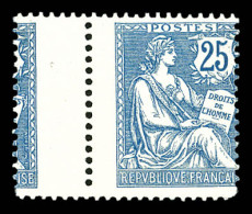 N°127d, 25c Mouchon, Piquage à Cheval, Bdf. SUP (certificat)  Qualité: **  Cote: 800 Euros - Unused Stamps