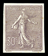 N°133c, Semeuse 30c Lilas NON DENTELE , TB (certificat)  Qualité: (*)  Cote: 325 Euros - 1872-1920