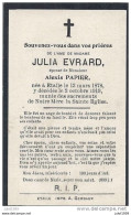 ETALLE ..-- Mme Julia EVRARD , épouse De Mr Alexis PAPIER . Née En 1878 , Décédée En 1919 . - Etalle