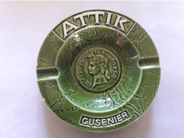 J. Roussillon Ancien Cendrier Faïence "Attik Cusenier" - Diamètre 15 Cm – Vintage, Collector - Ashtrays