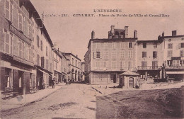 CUNLHAT PLACE DU POIDS DE VILLE ET GRANDE RUE 1921 - Cunlhat