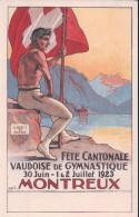 Montreux VD, Fête Cantonale Vaudoise De Gymnastique 1923, Le Porte Drapeau, Illustrateur Müller (11826) - Le Vaud