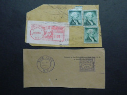 US Postage Meter Stamps DB9 New-York Without Date + PB Mailomat Passaic - Vignette [ATM]