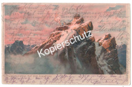 Sonnenaufgang Auf Der Zugspitze 1922 - Zeno Diemer - Bahnpoststempel  (x1008) - Diemer, Zeno