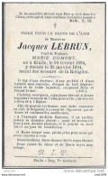 ETALLE ..-- Mr Jacques LEBRUN , Veuf De Mme Marie DUMONT . 1824 - 1904 . - Etalle