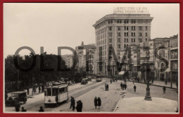 SPAIN - CORUNA - PLAZA - PUBLICIDADE " CONAC PEDRO DOMECC " - ANOS 30 REAL PHOTO PC - La Coruña