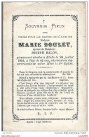 ETALLE ..--  Mme Marie DOULET , épouse De Mr Joseph BALON . Née En 1851 , Décédée En 1893 . - Etalle