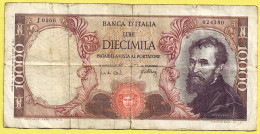 1946-.... Banca D'Italia. 10000 Lire. Michelangello. Série J0266 N°024380 - 10000 Liras