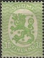 FINLAND 1917 Lion - 30p. - Green MH - Unused Stamps