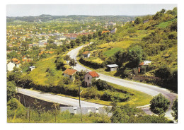 Cpm Villefranche-de-Rouergue, Vue Générale Et Tournant De La Roque, N°4, Dos Vierge Et Divisé - Villefranche De Rouergue