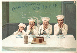 CHROMO CACAO & CHOCOLAT VAN HOUTEN 4 PETITS MARMITONS - Van Houten