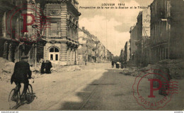 Leuven Louvain 1914. Perspective De La Rue De La Station Et Théatre WWI WWICOLLECTION - Leuven