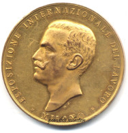 MILANO ESPOSIZIONE INTERNAZIONALE DEL LAVORO VITTORIO EMANUELE III MEDAGLIA 1917 - Royal/Of Nobility