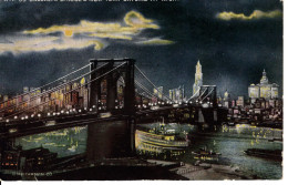BROOKLYN BRIDGE AND NEW YORK SKYLINE AT NIGHT - Brooklyn