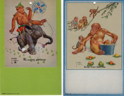 2 Lawson Woods Antique Postcards-"Country Gentleman" & "Keep Your Shirt On!"1910s - Wood, Lawson