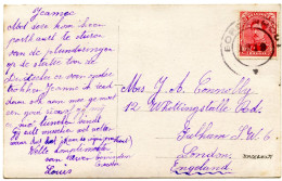 BELGIQUE - COB 138 CACHET CAOUTCHOUC BORGERHOUT SUR CARTE POSTALE, 1919 - Brieven En Documenten