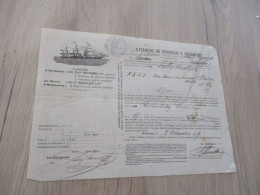 Connaissement Steamers De Bordeaux à Hambourg Worms Sully Buche 1879 Dattes - Verkehr & Transport