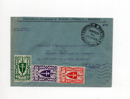 !!! LETTRE PAR AVION DE DOUALA POUR PARIS DE 1945 AVEC CENSURE DU CAMEROUN - Storia Postale