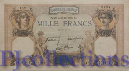 FRANCE 1000 FRANCS 1939/40 PICK 90c AVF W/PINHOLES - 1 000 F 1927-1940 ''Cérès E Mercure''
