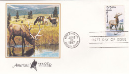 États-Unis FDC 1987 1760 Cervidé Wapiti - 1981-1990