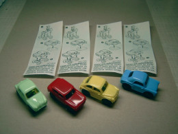 1996 Ferrero - Kinder Surprise - 657794, 657824, 657859 & 657883 - Papis Erstes Auto - Complete Set + 4 BPZ's - Monoblocs