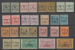 WALLIS ET FUTUNA - 1920 - SERIE COMPLETE YVERT N°1/17 * MLH+VARIETE "W" ETROIT N°1A/6A+8A/10A+14A * MLH - COTE = 101 EUR - Unused Stamps