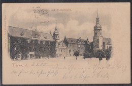 AK Riesa Rathaus Und Klosterkirche S/w Gel. Riesa 5.8.00 Nach Berlin - Riesa