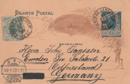 Brasilien Ganzsache Mit Zufrankatur 1902 Nach Emden Deutschland - Cartas & Documentos