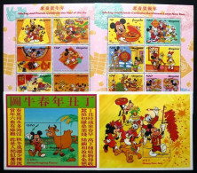 Guyana 1997 - 4 M/S Disney Happy Chinese Lunar NEW YEAR Of OX Cow Micky Celebrations Culture Stamps MNH - Chinese New Year