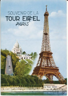 France Postcard La Tour Eiffel Paris Sent To Germany 29-4-1968 With Red Meter Cancel - Tour Eiffel