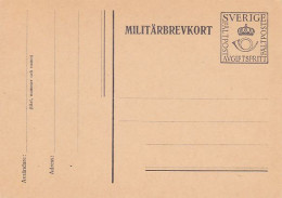 FREE OF CHARGE MILITARY FIELD POST PC STATIONERY, ENTIER POSTAL, UNUSED, SWEDEN - Militari