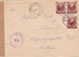 REPUBLIC COAT OF ARMS, STAMPS ON WW2 CENSORED NR 314 COVER, 1951, ROMANIA - Covers & Documents