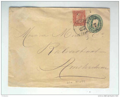 Entier Enveloppe Ovale 10 C + TP Fine Barbe LIEGE 1894 à AMSTERDAM - Affranch. MIXTE Et PREFERENTIEL 20 C  NL --  B4/003 - Enveloppes