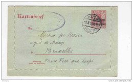 Entier Carte- Lettre Germania ATH 1915 Vers BXL - Censure De ATH  - Catalogue SBEP 35 Euros --  B4/168 - Occupazione Tedesca