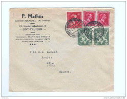 Lettre L III Col Ouvert Et Lion V SINT TRUIDEN 1946 - Entete Mathijs Groothandel In Fruit --  B4/158 - 1936-1957 Collo Aperto