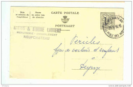 Entier Postal Lion NEUFCHATEAU 1956 Vers Deynze - Cachet Menuiserie - Meubles Laurent  --  B3/981 - Cartes Postales 1951-..