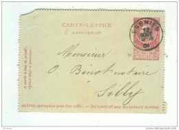 Carte-Lettre Fine Barbe ENGHIEN 1904 Vers Notaire à SILLY - Origine Manuscrite LABLIAU  --  B3/951 - Postbladen