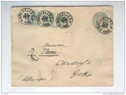 Enveloppe No 4 + Bande De 3 Bord De Feuille TP No 45 - BRUXELLES 1890 Vers Allemagne  --  B2/872 - Enveloppes