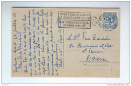 Carte-Vue BOULOGNE TP Lion BRUXELLES 1952 - GRIFFE D'Origine Bilingue EDINGEN ENGHIEN  --  LL922 - Langstempel