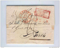 Lettre Précurseur ANVERS 1833 Vers PARIS - Marque De Rayon Belge LPB2R - Entrée Belgique Par Valenciennes --  B2/368 - 1830-1849 (Belgique Indépendante)