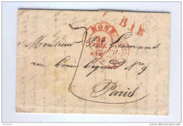 Lettre Précurseur MONS 1837 Vers PARIS - Marque De Rayon Belge B1R - Entrée Belg. Par Valenciennes --  B2/372 - 1830-1849 (Belgique Indépendante)