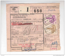 Bulletin De Colis Postal Cachet De Gare MOUSTIER 1960 - Cachet Glaver Glaces Et Verre --  B2/236 - Other & Unclassified