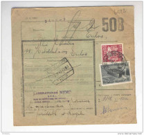 Bulletin De Colis Postal Affranchissement MIXTE Avec TP Exportations Cachet Postal ST JOSSE TEN NOODE 1949  --  B2/227 - Altri & Non Classificati
